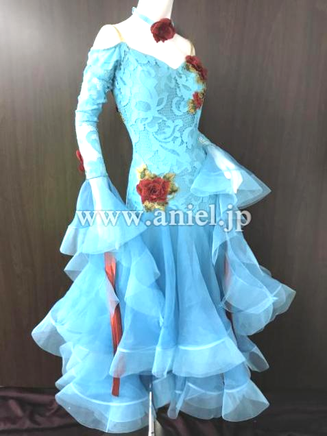 M6773・水色&薔薇※試着不可