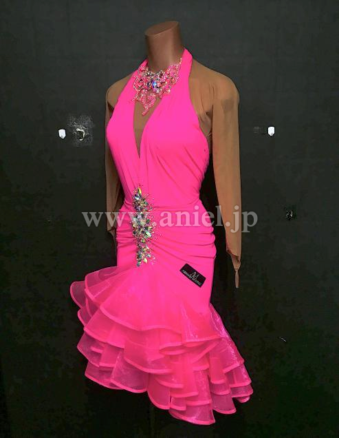 vol.24配信先行販売ドレス(ラテン)・【Abraham Martinez】ショッキングピンク