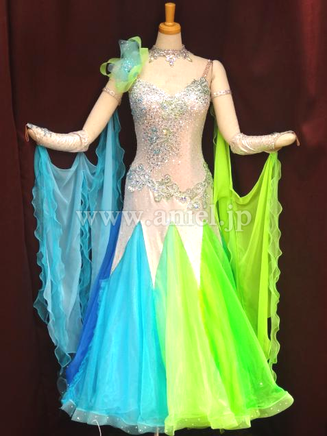 M3403・シルバー&水色&黄緑