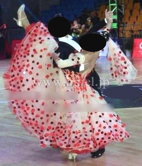 M2135・シャンパン&赤・※試着不可