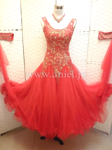 M4086・ベージュ&赤※試着不可