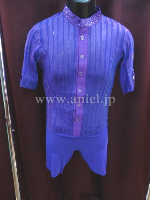 L2526・【Michelini】ラテンシャツ紫※試着不可