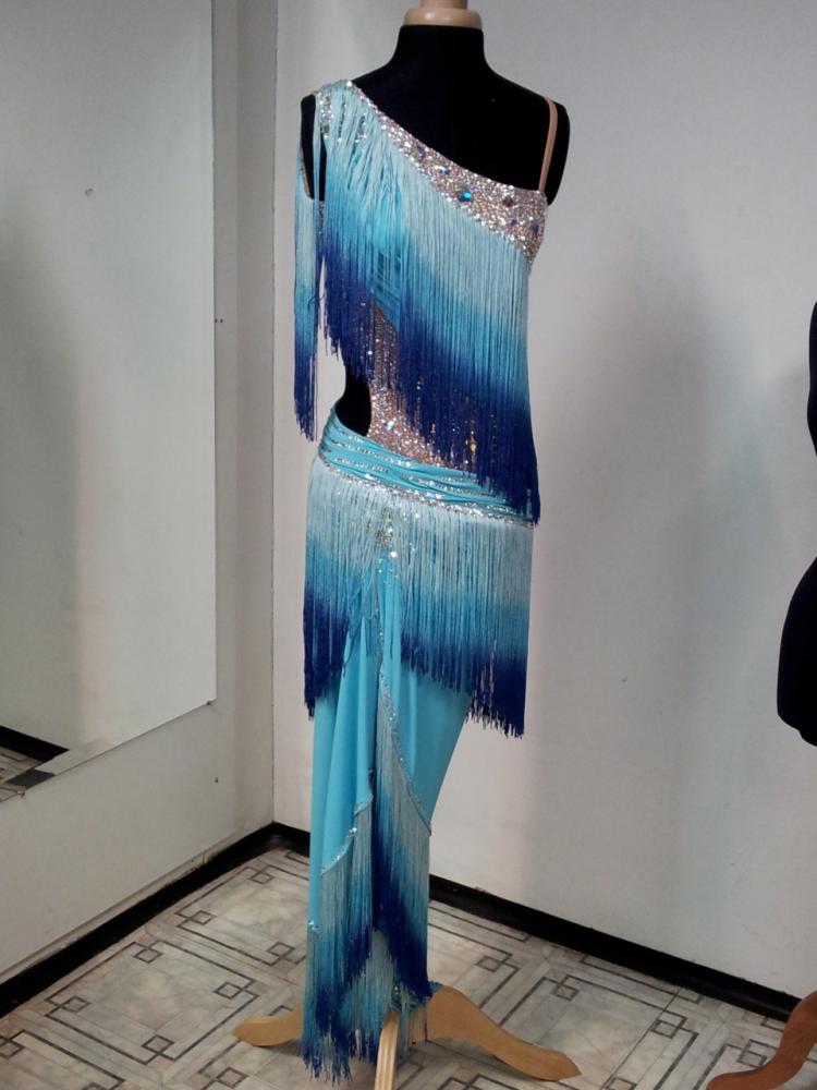 メルマガ目玉ドレス（ラテン）・水色＆青