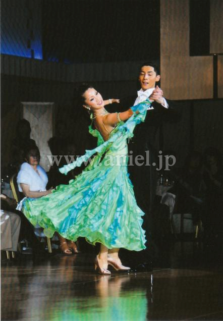 社交ダンス⭐️スタンダードドレス　ライムグリーン ブルー＆ライムグリーン社交ダンススタンダードドレス