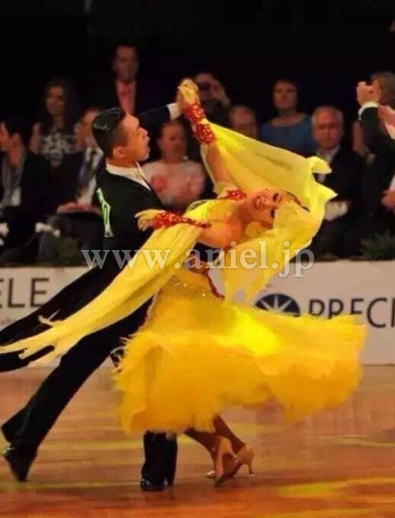 社交ダンス チャコット ドレス 黄色凛舞