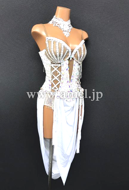 社交ダンスドレス・衣装のドレスネットアニエル / L6368・白