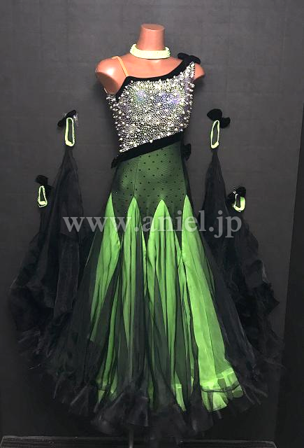 社交ダンス用ドレス 緑と黒 楽天市場】【送料無料】社交ダンスドレス 社交ダンス衣装 高品質 黒 緑