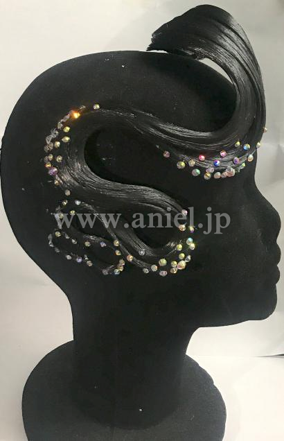 社交ダンス　ヘアオーナメント　前髪　右流れ xc003lr.jpg