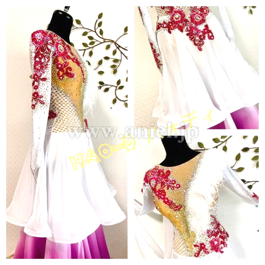 社交ダンス ドレス スタンダード 赤紫 試着のみ ほぼ未使用品 ストーン付き 社交ダンス ドレス スタンダード 赤紫 試着のみ ほぼ未使用品 ストーン