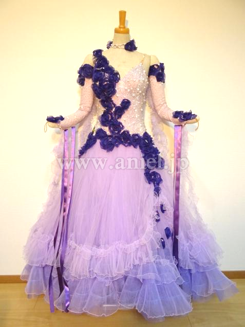 社交ダンスドレス紫色イタリア製