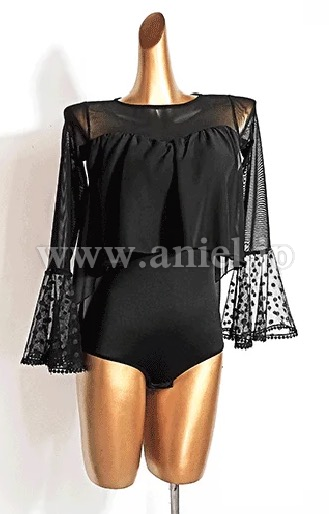 【即納】ドットスリーブレオタード